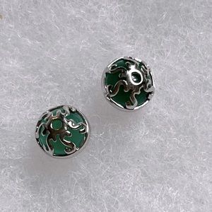 Green oriental studs